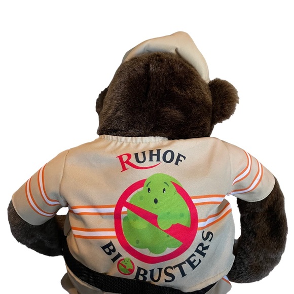 Chimp Puppet Ghostbuster Themed Biobuster Costumed Plush Monkey Velcro Realistic - Picture 10 of 16